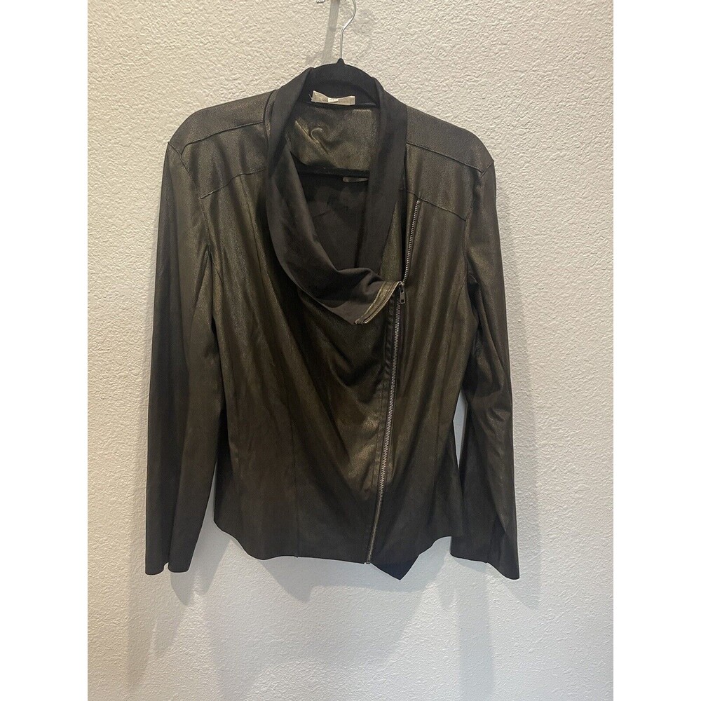 KINGSTON GREY Juniors' Faux-Suede Asymmetrical Zip-Front Jacket Brown X-Large XL